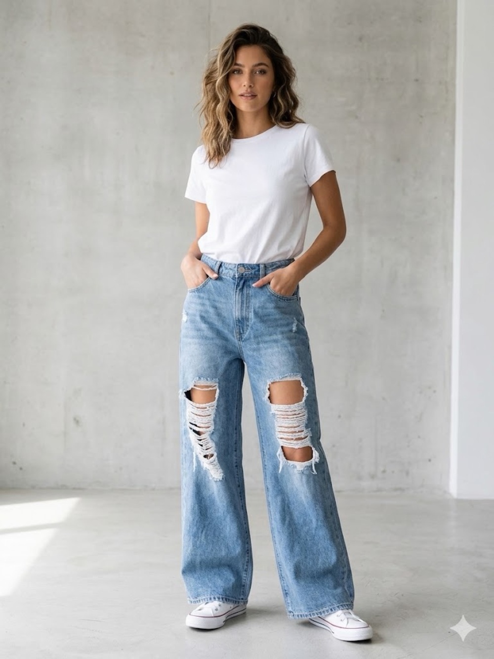 🧡| Princess Polly High-Rise Distressed Wide-Leg Jeans